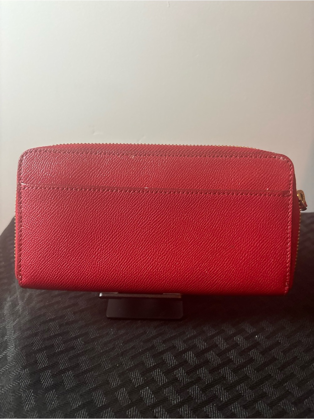 Coach Red Leather Wristlet with Gold Logo - Picture 2 of 4